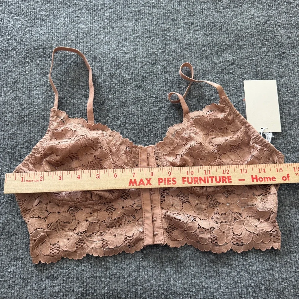 Mele e Pere Lace Bralette Nude Blush Floral Adjustable Strap NWT M